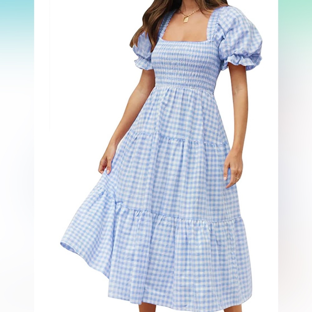 Women’s Summer Plaid Midi Dress